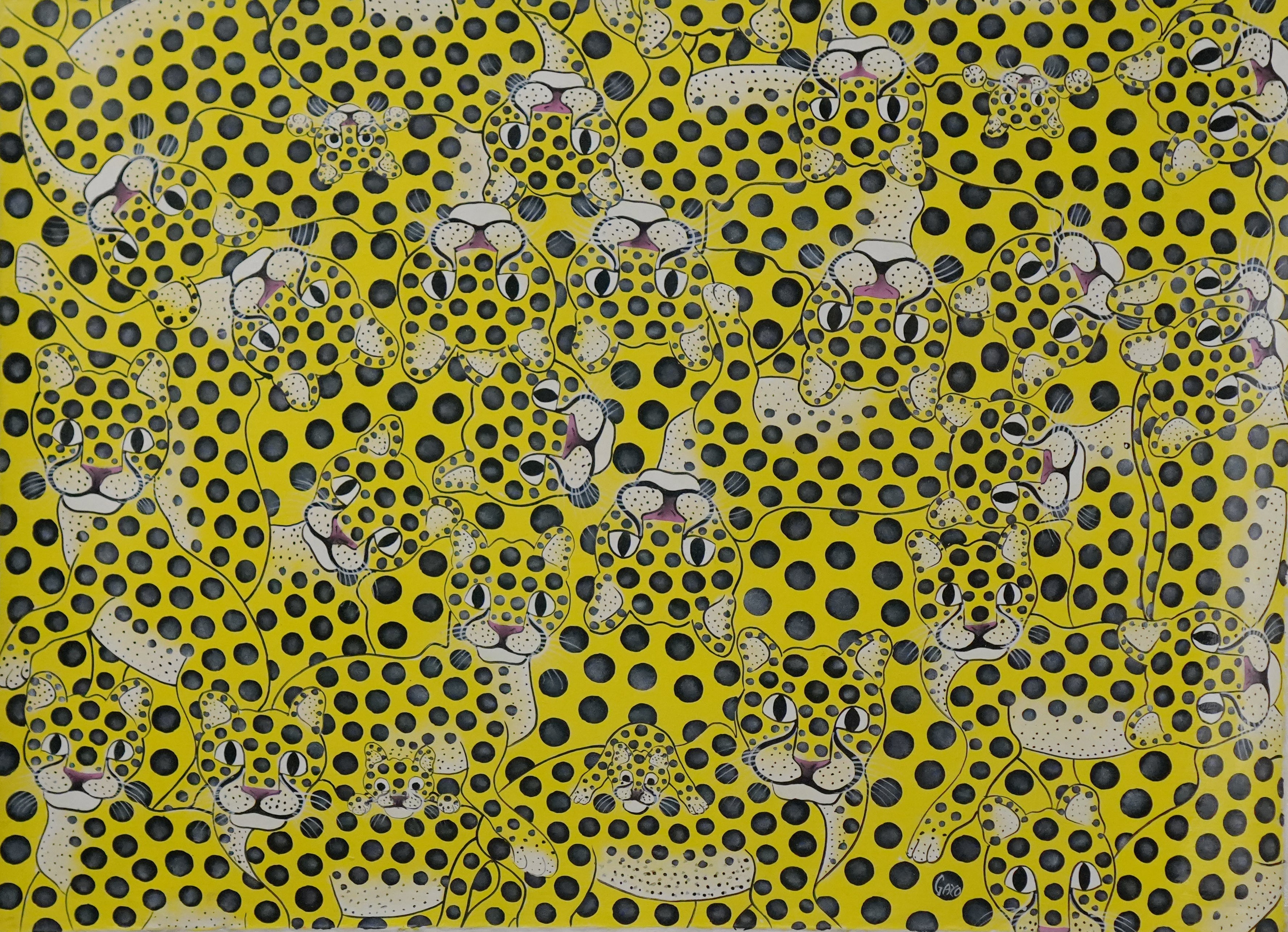 Tanzania Tingatinga Shaha 海の仲間たち ティンガティンガ｜ガヨ|豹のベイビーたち #2604002 Duma Babies – ART