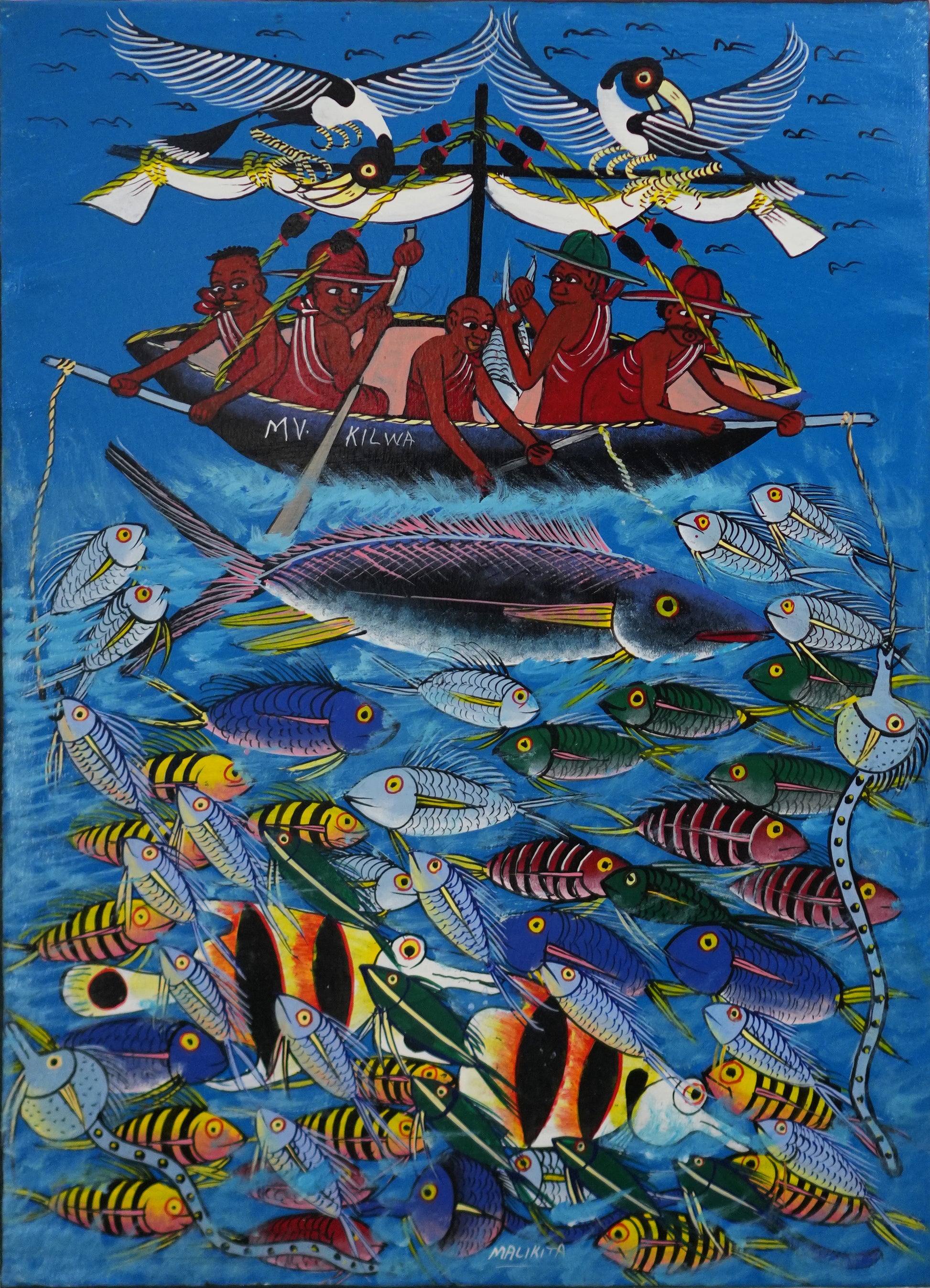 ティンガティンガ 原画　MALIKITA Fisherman