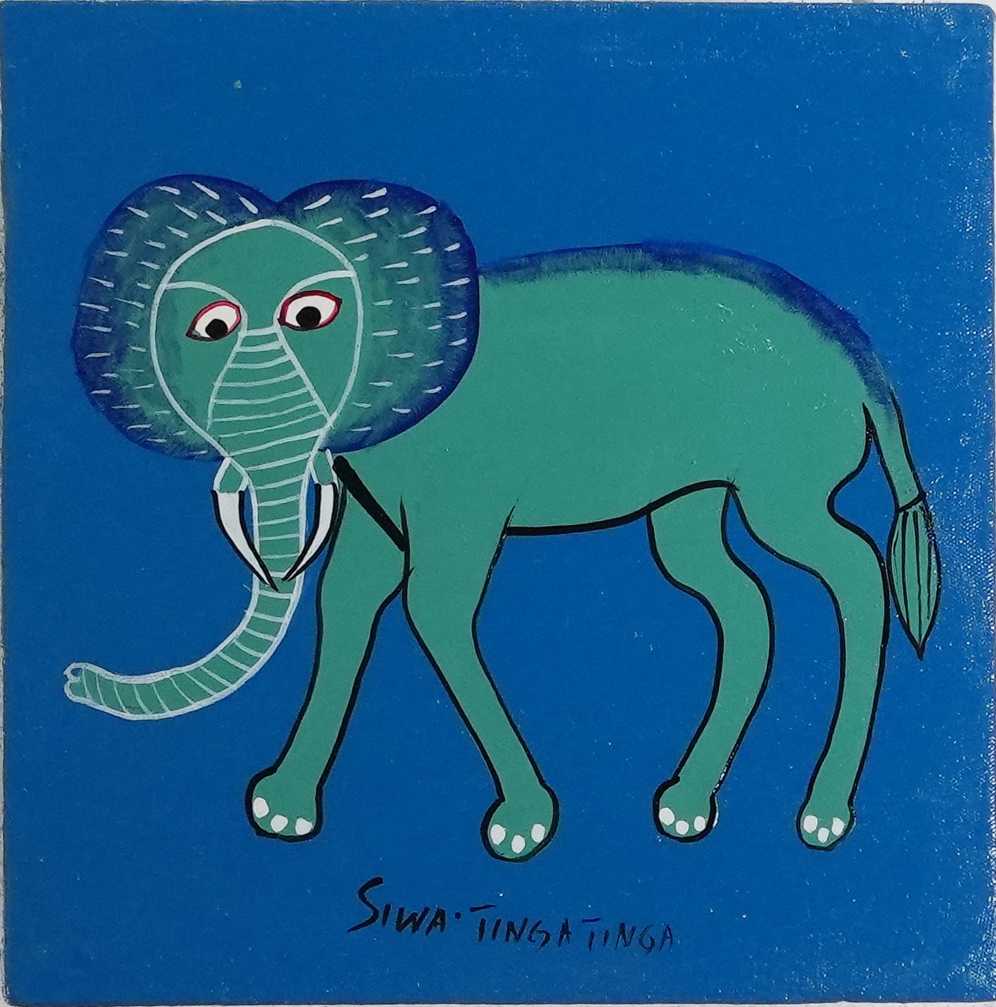 ティンガティンガ｜シワ｜象　ブルーバック　#2602015 Elephant – BlueBack