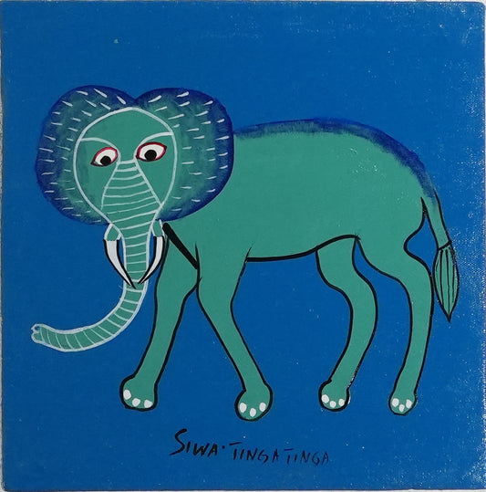 ティンガティンガ｜シワ｜象　ブルーバック　#2602015 Elephant – BlueBack