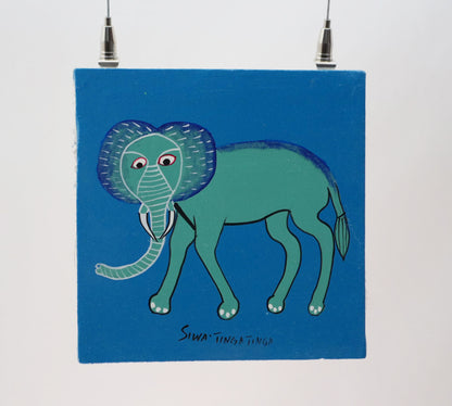 ティンガティンガ｜シワ｜象　ブルーバック　#2602015 Elephant – BlueBack