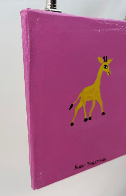 ティンガティンガ｜シワ｜ンドゴ キリン ピンク背景 #2602032 ndogo Giraffe Pink Back